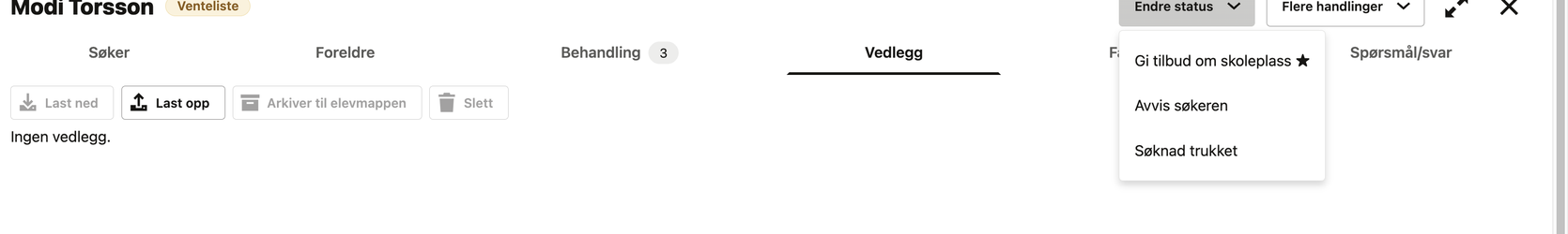 Endre status — lovlige handlinger Endre status