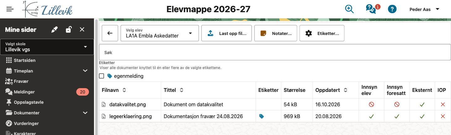 Elevmappe
