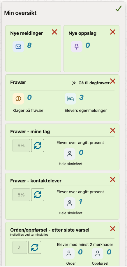 Tilpass Min oversikt
