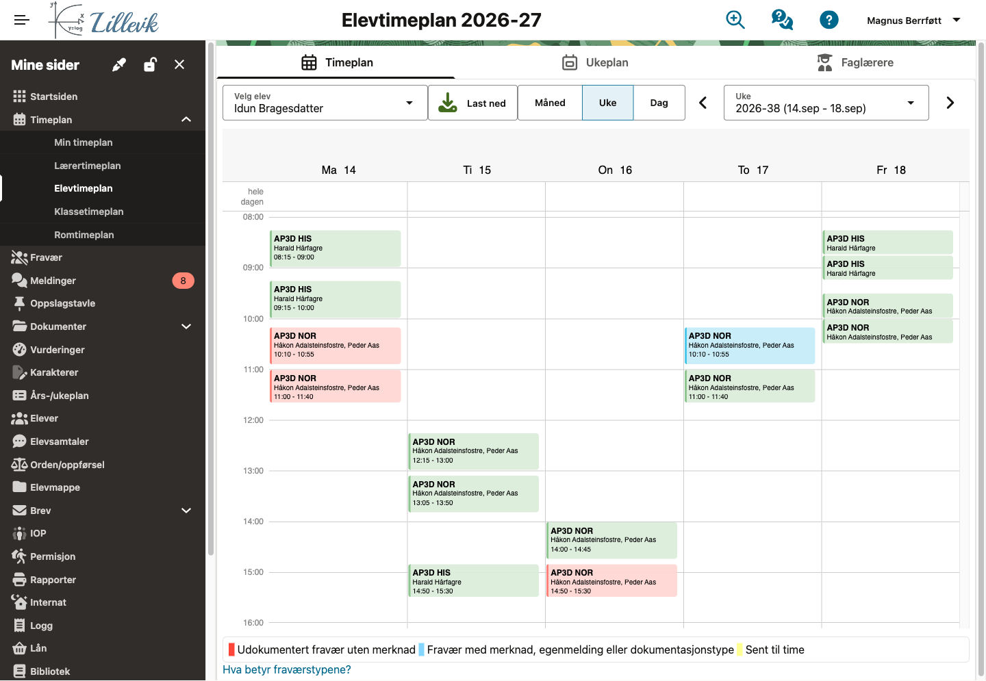 Elevtimeplan